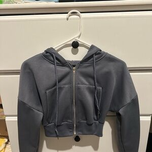 Gray Women's Cropped Hoodie